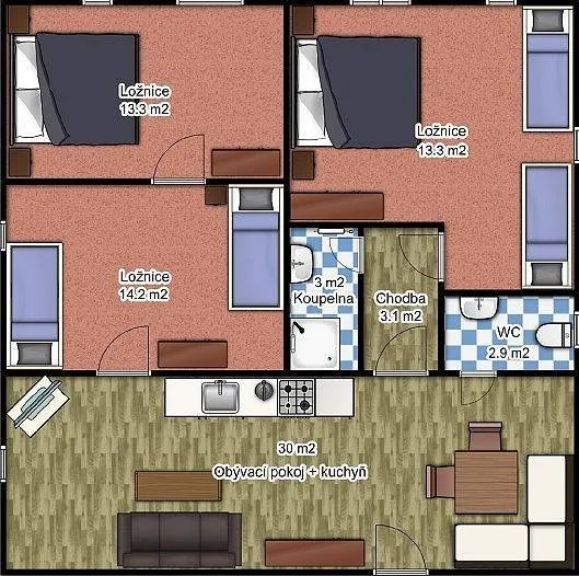 Půdorys: Apartmán 3